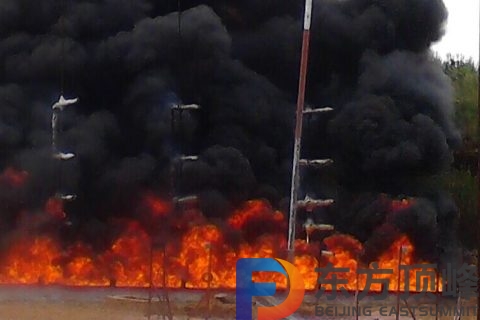 某研究所油池火，流淌火輻射熱流測(cè)量